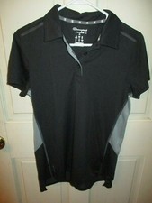 920X12 Champion L7385 Womens Performax Button Collared Polo Shirt MD Navy/Gray