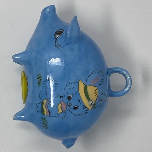 VTG “J.M. Pope 1982” Ceramic Piggy Bank Painted W/Easter Bunnies - Picture 9 of 11
