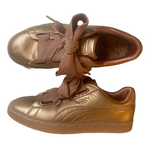 puma basket heart copper rose