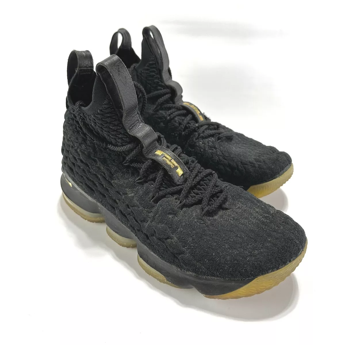 Lebron 15 black clearance and gold size 11
