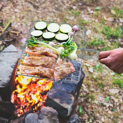  Fish Grilling Basket Veggie BBQ Net Assorted Color Barbecue Outdoor Tool Dad