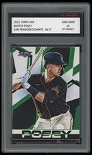 BUSTER POSEY 2021 TOPPS FIRE 1ST GRADED 10 BASEBALL CARD SAN FRANCISCO GIANTS