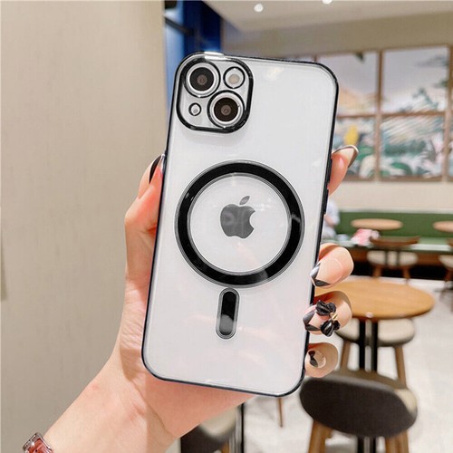 Apple iPhone 16 15 14 Plus Pro Max SE Clear Slim Plating MagSafe Case Cover - Foto 8 di 10