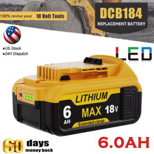 Pack For DeWalt 20V 20 Volt Max 6.0AH Lithium Ion Battery DCB206-2 DCB205 DCB204