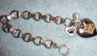 Juicy Couture sehr seltenes Armband mit großem Herz & Kristall - sehr guter Zustand!