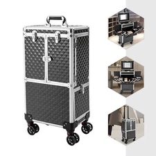 Professional Rolling Makeup Train Case Makeup Storage Organizer Cosmetic Trolley
