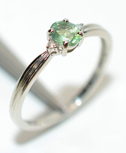 Natural Alexandrite & Diamond Ring Platinum .39tcw Birthstone Ring Statement - Picture 4 of 12