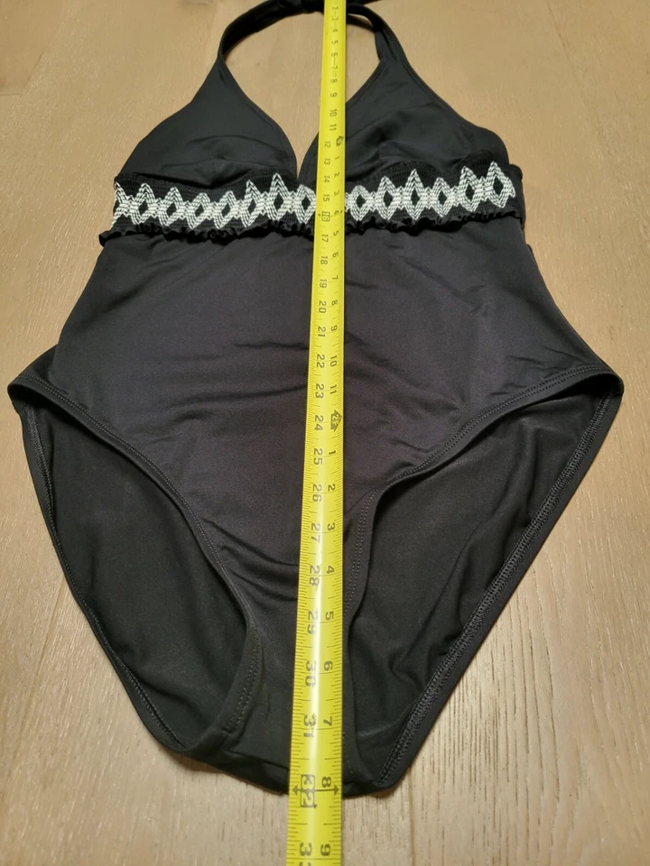 Купальник La Blanca 12 от Rod Beattie цельный черный/белый с бретелью через шею для отпуска бассейна - Изображение 3 из 4