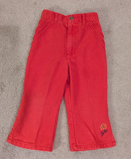 Kids Infant Vintage Sesame Street Pants Red Corduroy with Flower Size 2T Unisex