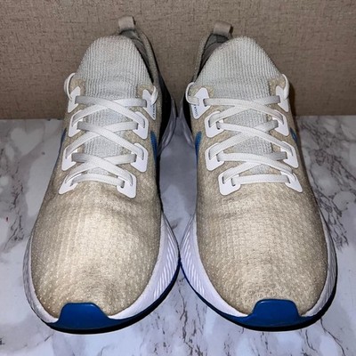 Nike React Infinity Mens 10.5 Road Running FlyKnit Sneaker White Blue Shoes
