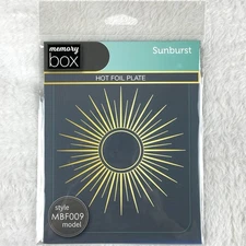Memory Box Sunburst Hot Foil Plate  Glimmer, Style MBF009, 100% Steel