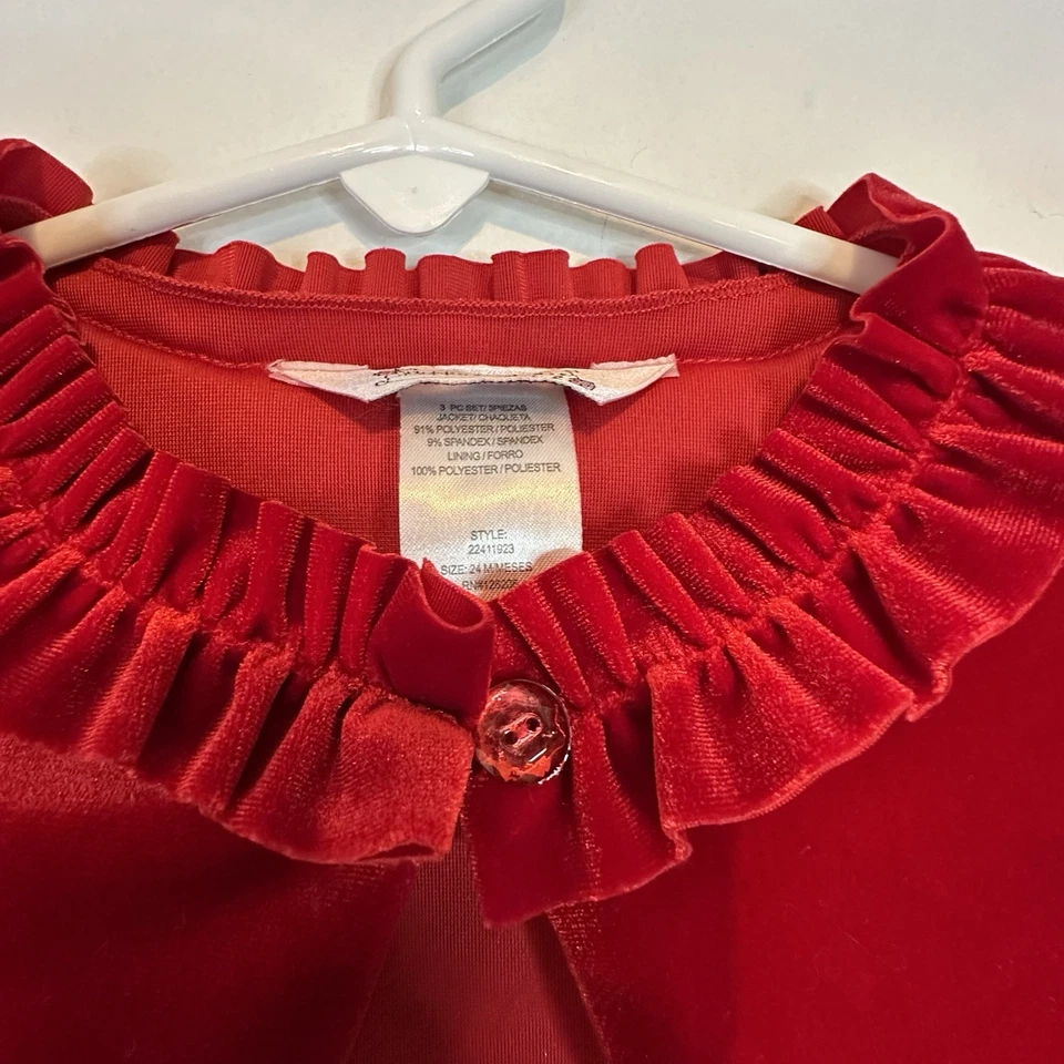 Abrigo de Vestido Formal Pippa & Julie Niña Rojo Bolero Encogido de hombros Cárdigan Recortado 24 Mos Foto 4 de 4