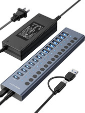 16 Ports Powered USB 3.2 Hub 8 USB-A 3.2 8 USB-C 3.2 , 10Gbps  Individual On/