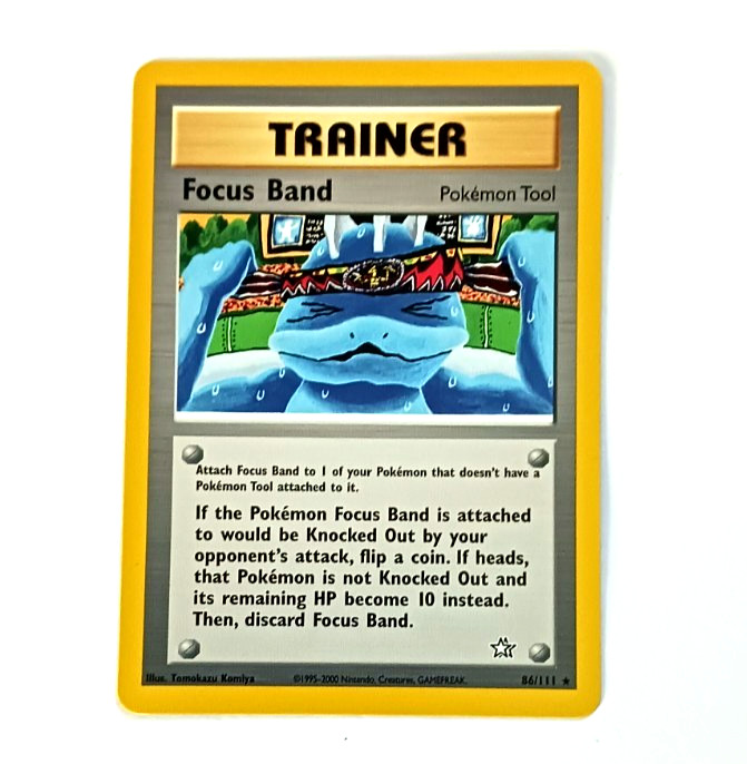 2000 Vintage Pokémon Neo Genesis Card 86 Focus Band NP NM Condition