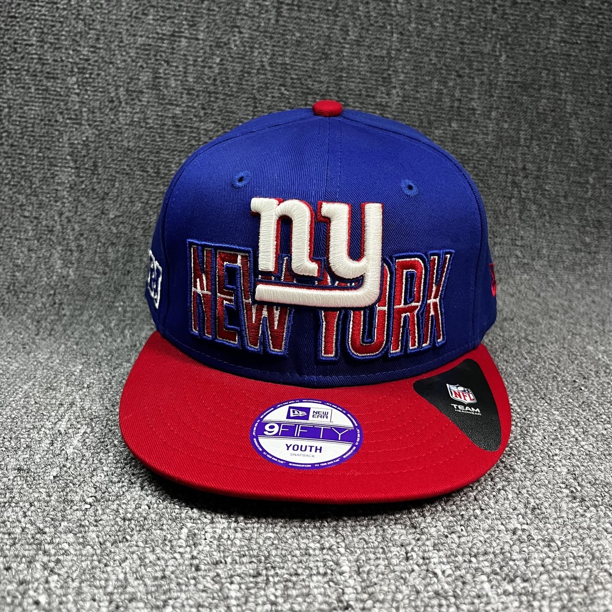 New Era 9FIFTY New York Giants Youth Snapback Hat Blue Red NFC Side Patch