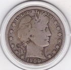 1900  O    Barber  Half  Dollar  (90% Silver)  Coin