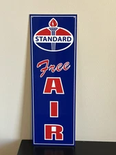 Standard Free Air Metal  Gasoline Gas sign Pump Oil Gasoline Orange WOW!!!