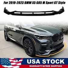 Glossy Black Front Bumper Lip Splitter For 2019-2023 BMW X5 G05 M Sport GT Style
