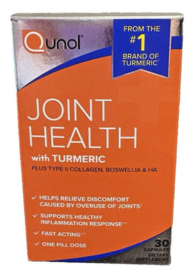Qunol Joint Health with Turmeric and Collagen 30 Capsules, EXP 10/2026