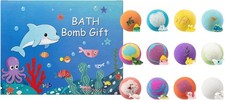 Ocean Bath Bomb Gift Set, 12 Fizzy Bath Balls with Surprise Toys