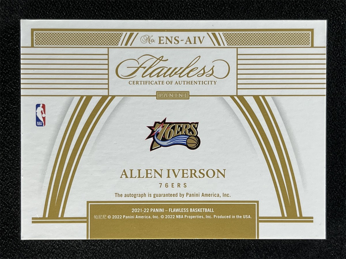 2021-22 Panini Flawless Allen Iverson #ENS-AIV Enshrined Signatures Auto /25 view 2