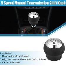 Schaltknauf für 5-Gang-Schaltgetriebe, Auto-Schaltknaufkopf, Schalthebel, silber