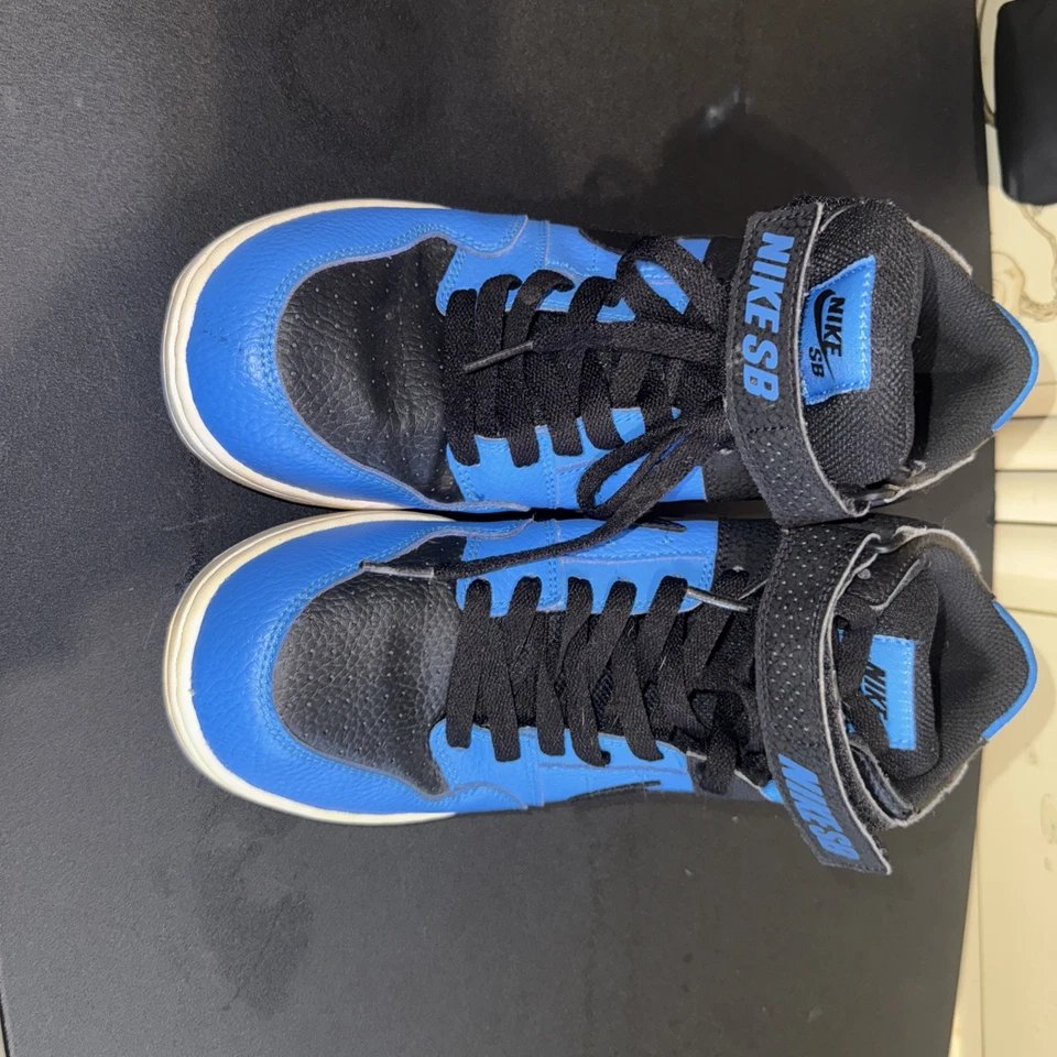 Nike SB Mogan Medio Azul Negro Niños 7Y Zapatos de Skate 645025 Usados Foto 3 de 4