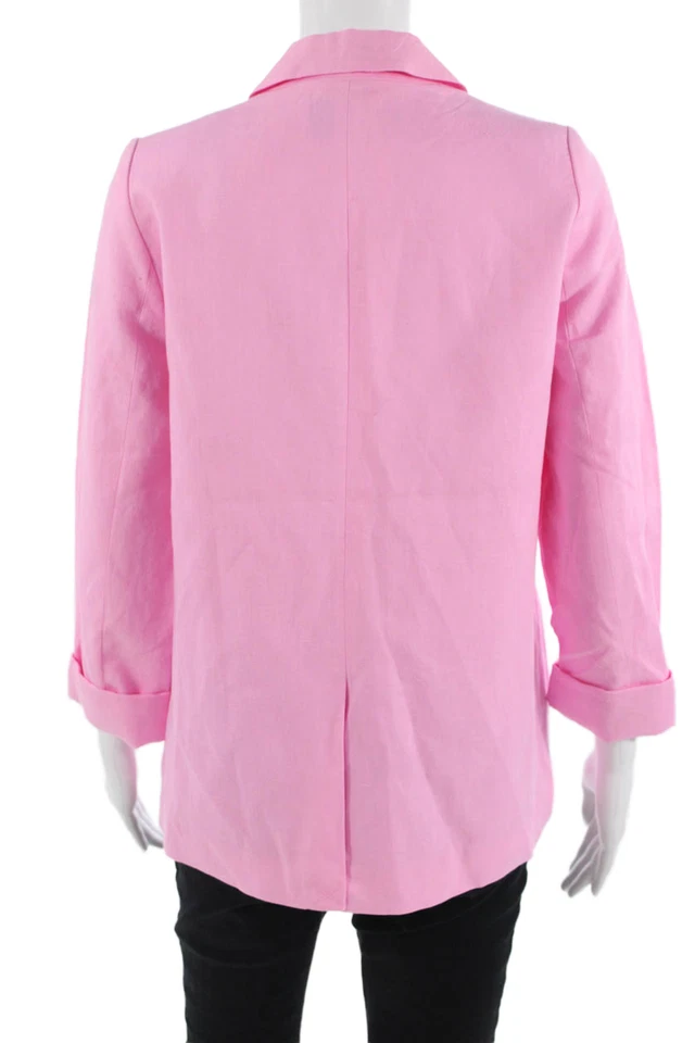Blazer Cami NYC Mujer Owen Lino Manga Larga Rosa Caramelo Talla Pequeña Foto 4 de 4