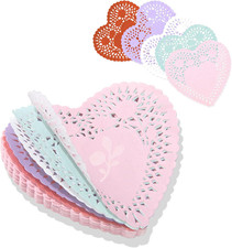 Heart Shaped Paper Doilies 8 Inch   100 Pcs Lace Paper for Crafts  Decor