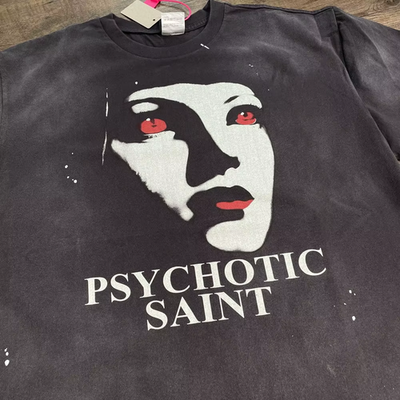 SAINT Mxxxxxx Psychotic Saint Short-Sleeve Tee 'Black' Men's