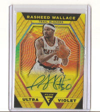 2022-23 Panini Flux RASHEED WALLACE Ultra Violet Signatures Gold Prizm Auto 5/10
