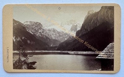 orig. CDV photo photograph picture old around 1870 Lake Gosausee Salzkammergut Hardtmuth