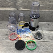 Magic Bullet Blender MB1001 Lot w/ Blender Cups / Lids / Recipe Book
