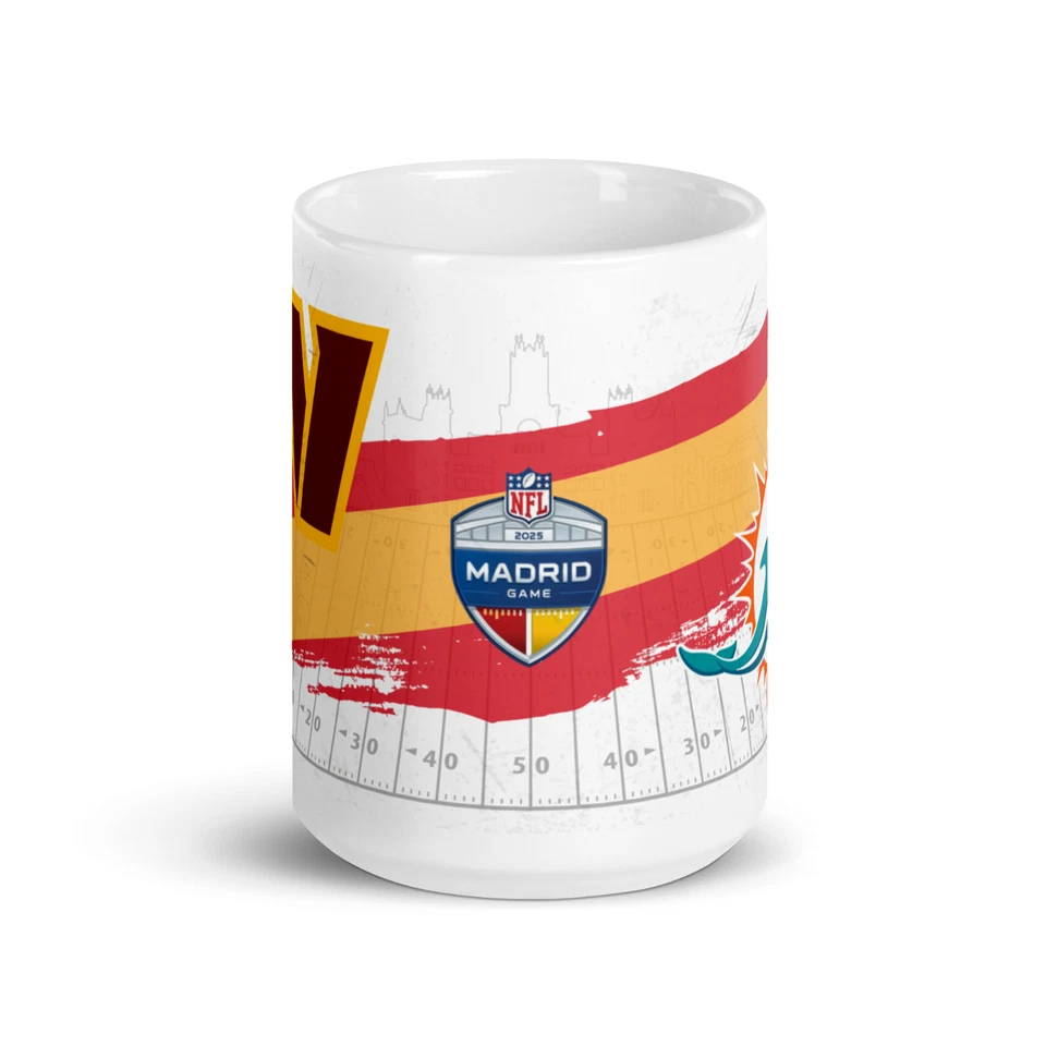 Taza NFL International Games Madrid 2025 15 oz Cerámica Commanders @ Dolphin Foto 3 de 4