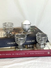 Vintage Spiral Metal Egg Cups Set of Four