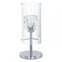 Eglo Ricabo Tischlampe Tischleuchte Glas Kugel Chrom 1Xg9 Austauschbar Ø 12Cm