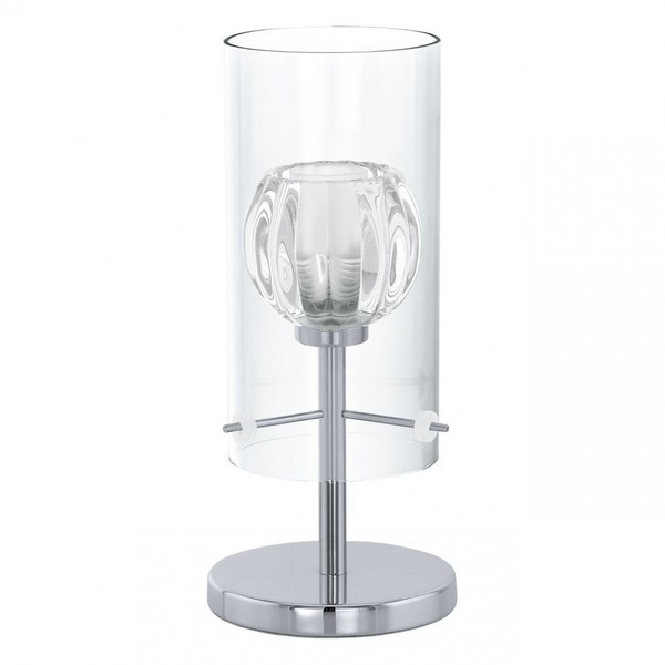 Eglo Ricabo Tischlampe Tischleuchte Glas Kugel Chrom 1Xg9 Austauschbar Ø 12Cm-image