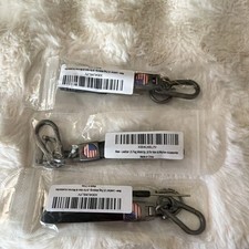 3pc Leather & Metal Key Chain Set w/ Detachab...