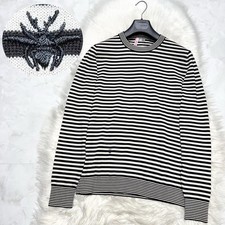 Authentic good condition Dior Homme Bee embroidery striped knit sweater L black