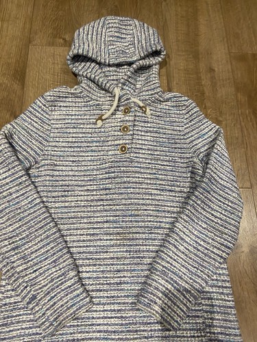 Weird Fish Hoodie Size UK 12 Women's 1/4 Button Hooded Jumper Cotton Blend - Picture 2 of 24