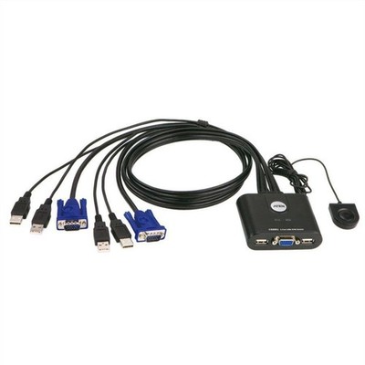 ATEN CS22U KVM-Switch mit 2 Ports für USB-Eingabegeräte und VGA-Grafik