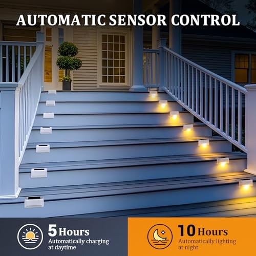 Solar Deck Lights Outdoor Waterproof, Solar Powered Fence Lights 20Pack White