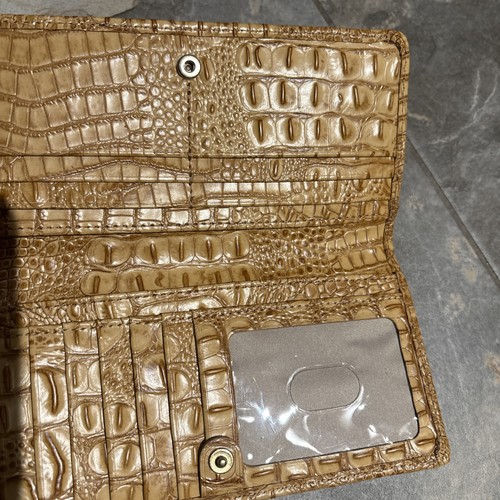 Brahmin Melbourne Slim Bifold Lthr Wallet Luggage Brown Leather - Picture 3 of 8