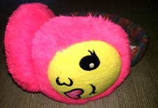 women TEEN GIRLS pink FAUX FUR FURRY EARMUFFS KNIT one size fits most EMOJI FACE