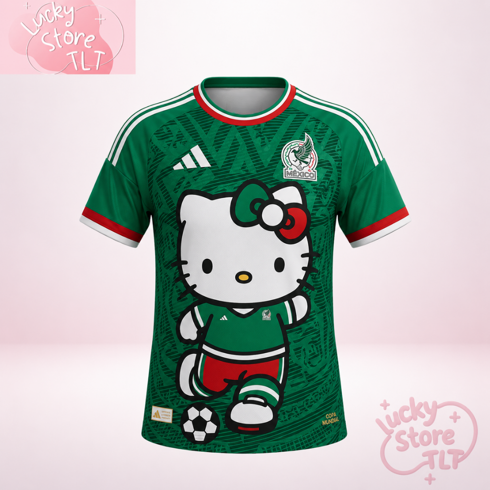 Hello Kitty Mexico El Tri 2026 Soccer Fan Jersey World Cup Style