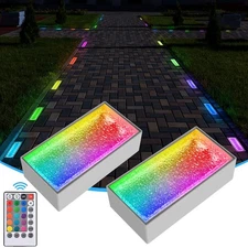 Solar Paver Lights, 4x8 Brick Driveway Lights, IP67 Waterproof Outdoor Pathwa...