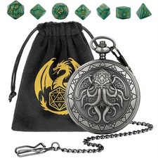 7pcs Acrylic Polyhedral Dice Set Pocket Watch...