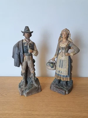 Bernard Bloch , Couple de napolitains , Terre cuite , XIX°. - Photo 1/4