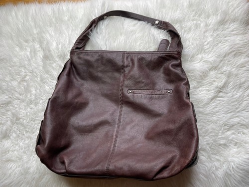 B MAKOWSKY WOMEN’S BROWN LEATHER HOBO SHOULDER PURSE BAG PREOWNED - Picture 9 of 12