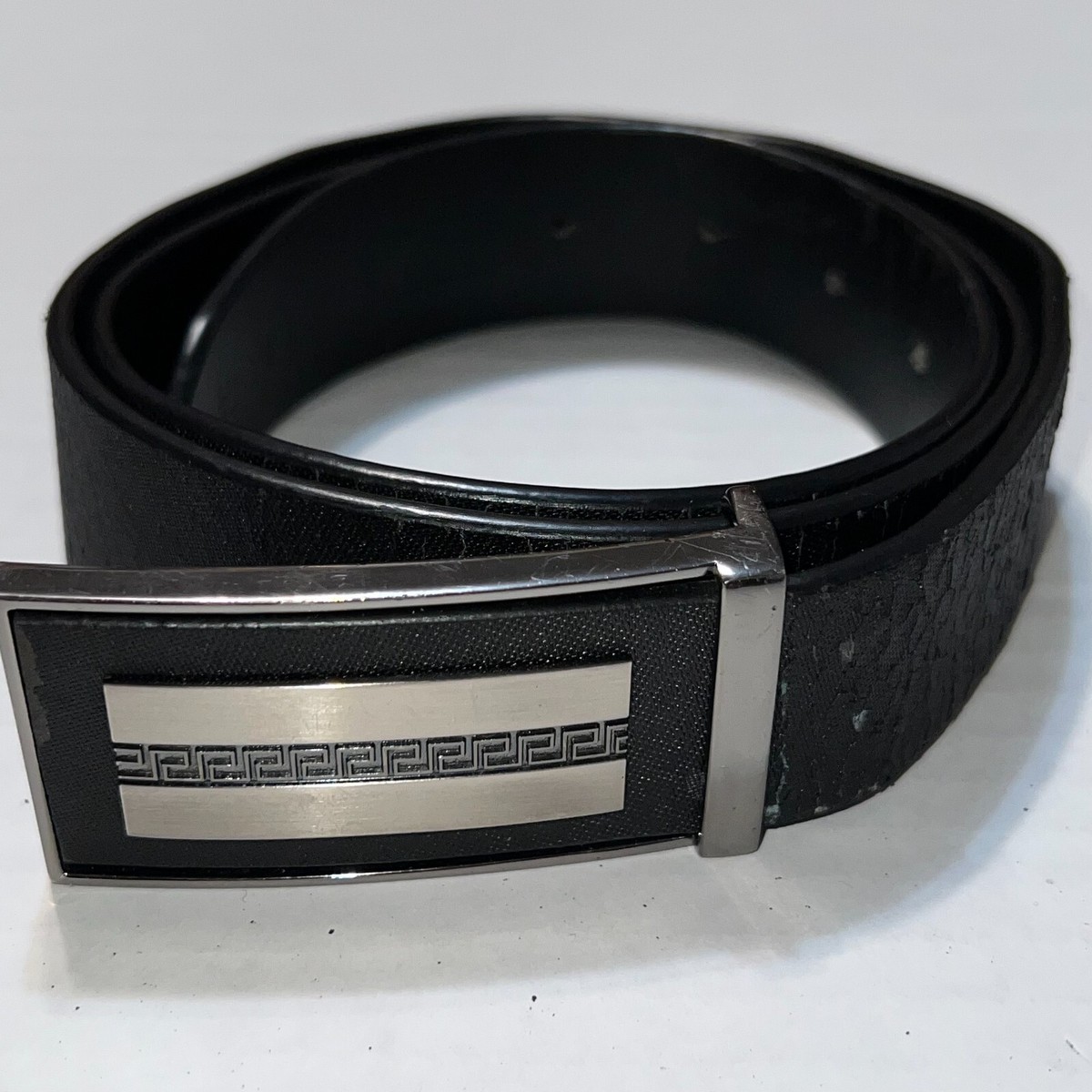 ベルサーチ ベルト 44サイズ イタリア製 Vintage GIANNI VERSACE Black SIlver Belt Size 110/44 DBX